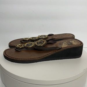 Aspiga flip flops leather size 38 according to tables US 7.5 see pics please